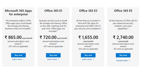 Compare Office 365 Enterprise Pricing and Plans .
